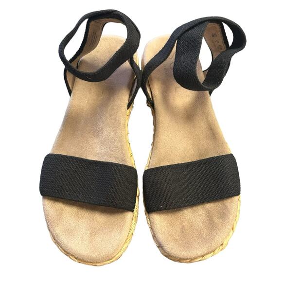 Soul Naturalizer Detail Sandals Open Toe Espadrille Size 7 Black Tan - Picture 3 of 7